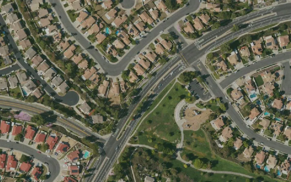 Aerial view of a residential neighbourhood in Temecula, California